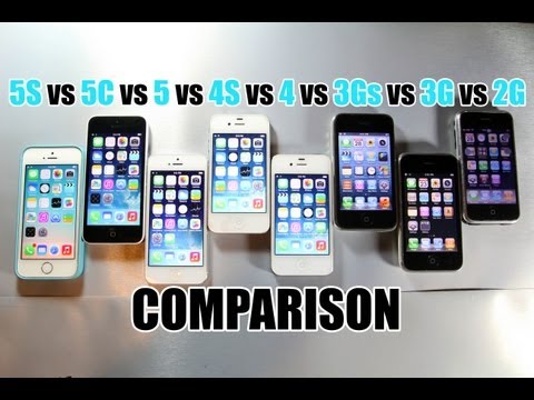 iPhone 5S vs 5C vs 5 vs 4S vs 4 vs 3Gs vs 3G vs 2G Speed Comparison Test