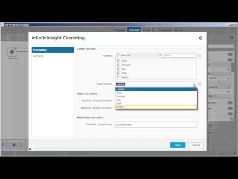 Use the InfiniteInsight Clustering algorithm: SAP Predictive Analysis 1.17