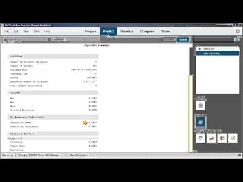 Expert Analytics - Use the Auto Clustering algorithm: SAP Predictive Analytics 2.0