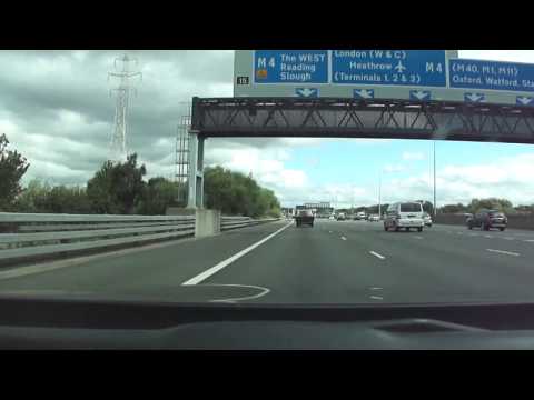 Driving on the M4 & M25 motorways England, U.K.