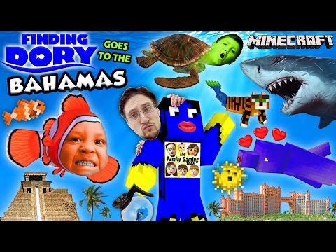 FINDING DORY in BAHAMAS! Minecraft FGTEEV Boys @ Atlantis Resort Hotel Water Slide Map w/ Nemo,Shark