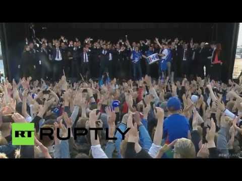 Iceland performs ultimate 'Viking war chant', throws epic homecoming party for Euro 2016 team