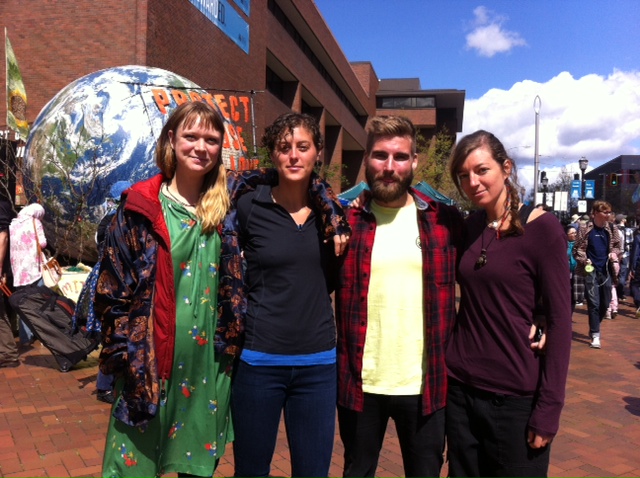 From left: Greenpeace activists Zoe Buckley Lennox, Aliyah Field, Andreas Widlund, and Miriam Friedrich.