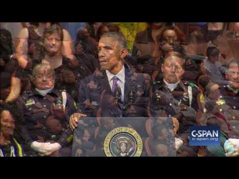 President Obama COMPLETE REMARKS at Dallas Memorial Service (C-SPAN)