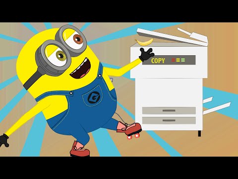 Minions BANANA in Copy machine  Funny Cartoon ~ #Minions Mini Movies 2016 [HD]