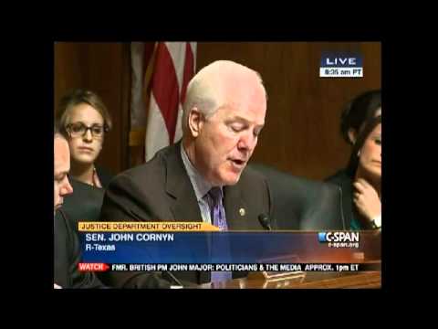 Sen John Cornyn Grills Eric Holder and Demands He Resign