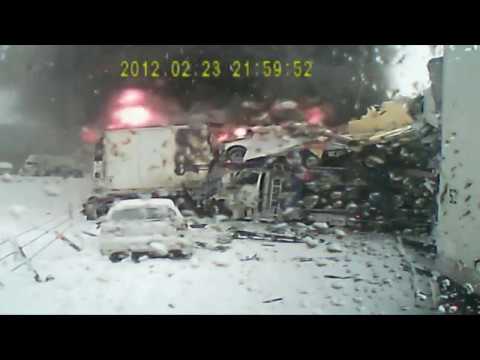 Semi-truck’s video records Michigan I-94 crash