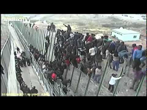 1,000s of immigrants try to cross the border at once