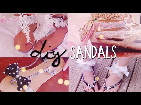 DIY Summer Sandals (4 styles) Redecorate / Restyle your Flip Flops!