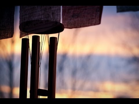 Wind Chimes with babbling brook, nature sounds, gentle, natural music for sleep | Deeply relaxing