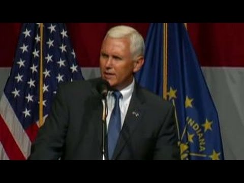 Indiana Governor Pence campaigns with Donald Trump