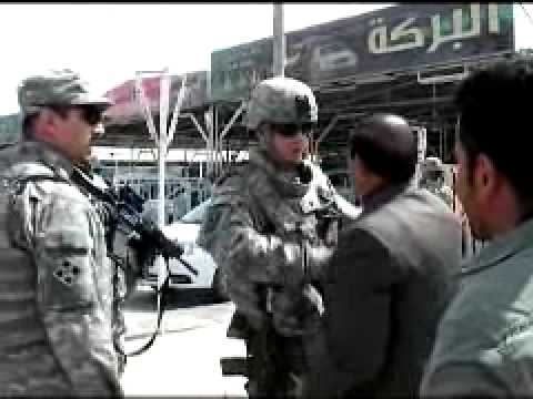 Iraqi Police and US Soldiers Patrol Local Kikuk Businesses