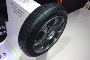 Tyre companies, including Michelin (pictured) are experimenting with taller, narrower rubber.