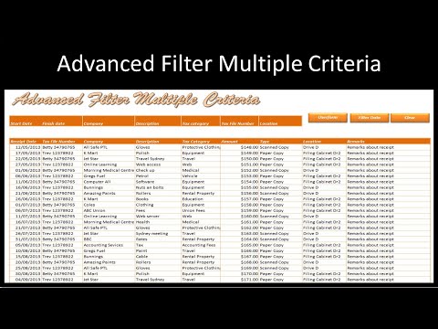 Excel Advanced Filter with Multiple Criteria