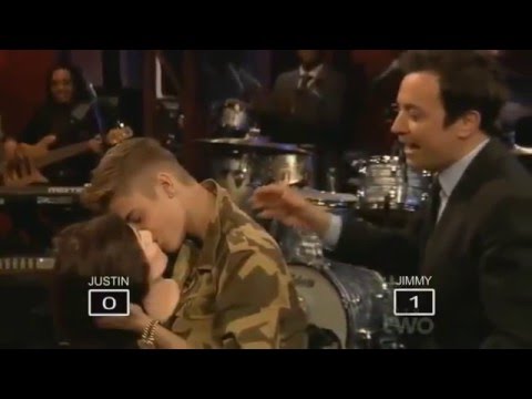 Justin Bieber Kisses Selena Gomez on TV : Justin Bieber on Jimmy Fallon's show