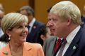 Foreign Minister Julie Bishop and UK Foreign Secretary Boris Johnson at Counter-ISIL Coalition Foreign and Defence ...