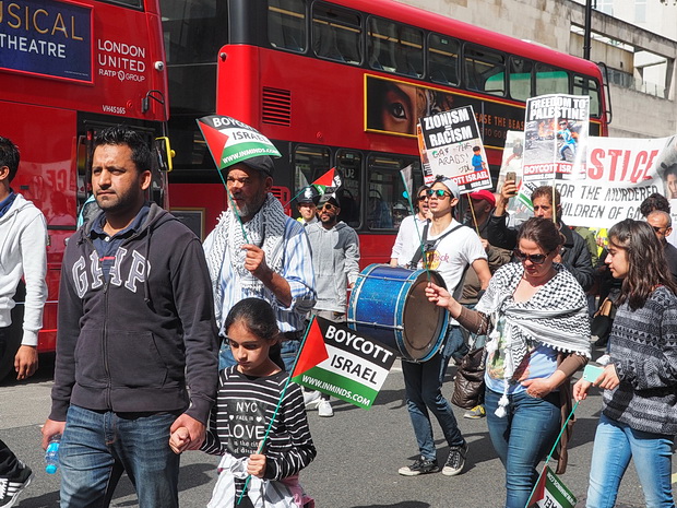 Anti Israel Protest on Oxford Street, London, Saturday 3rd July, 2016