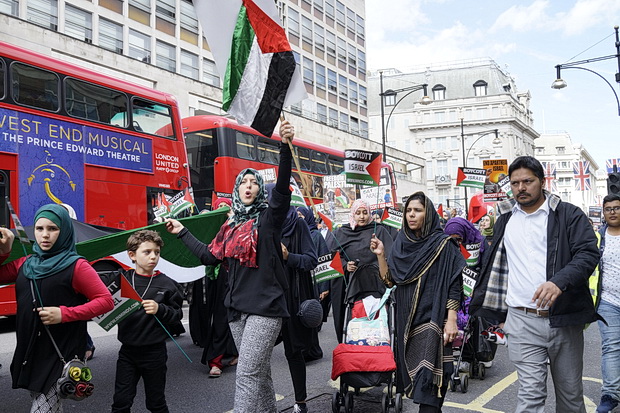 Anti Israel Protest on Oxford Street, London, Saturday 3rd July, 2016