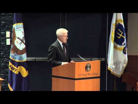 Secretary of the Navy (SECNAV) Ray Mabus addresses the U.S. Naval War College.