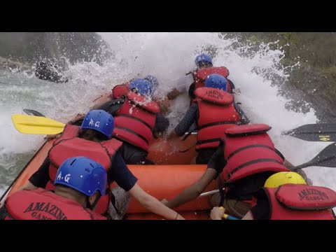 Rishikesh rafting, raft flip and rescue