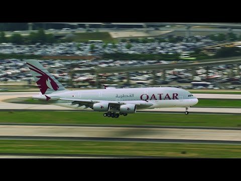 Qatar Airways Airbus A380 Inaugural Landing in Atlanta