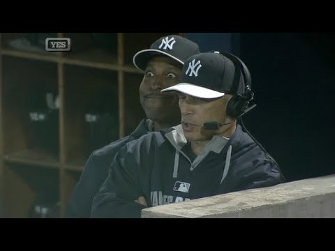 Most epic video bomb in baseball - Willie Randolph on Joe Girardi during Yankees game