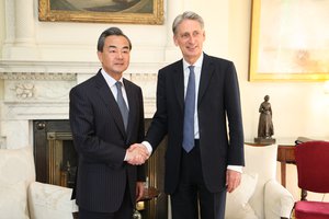 Secretary of State for Foreign and Commonwealth Affairs Philip Hammond meeting Chinese Foreign Minister Wang Yi 