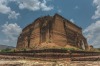 The massive monolithic unfinished Mingun Stupa an hour's boat ride from Manadaly, Myanmar. To get a sense of scale try ...