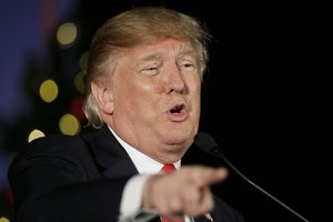 Republican presidential candidate Donald Trump speaks during a campaign rally at the Veterans Memorial Building, Saturday, Dec. 19, 2015, in Cedar Rapids, Iowa.