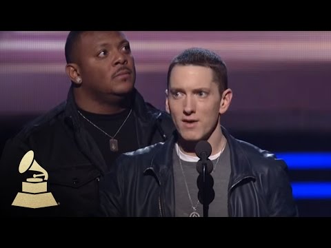 Eminem accepting the GRAMMY for Best Rap Album at the 53rd GRAMMY Awards | GRAMMYs