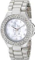 Disney Women's Mickey Mouse Mother-of-Pearl Dial Tone Watch White MK2055