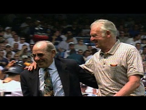 Don Larsen throws out the first pitch