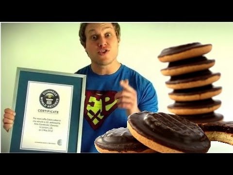 Guinness World Record for Most Jaffa Cakes (13) Eaten in One Minute | Furious Pete