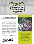 Camp pour le droit au logement – dépliant de mobilisation