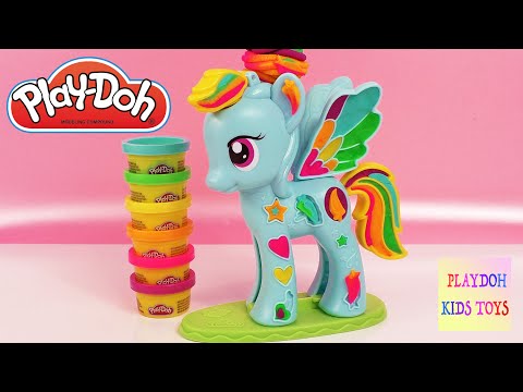 Play-Dow Rainbow Dash My Little Pony Style Salon Playset Hasbro Kids Toys Playdough Games