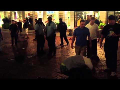 Guy gets knocked out in Faneuil Hall Boston