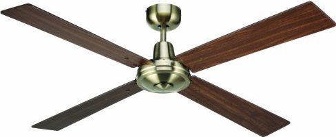 Lucci Air Airfusion Quest II 210338 - Ventilatore da soffitto, in ottone anticato, con interruttore da parete, diametro 132 cm