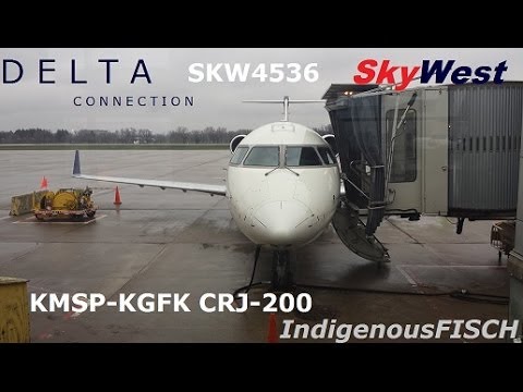 [HD] FULL FLIGHT Delta Connection/Skywest CRJ-200 KMSP Minneapolis St. Paul-KGFK Grand Forks