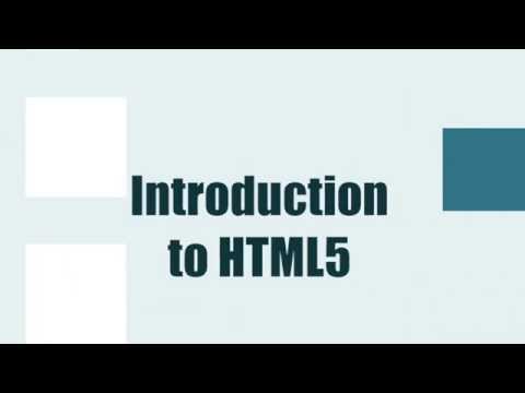 Introduction To HTML5 - HTML Programming Tutorial