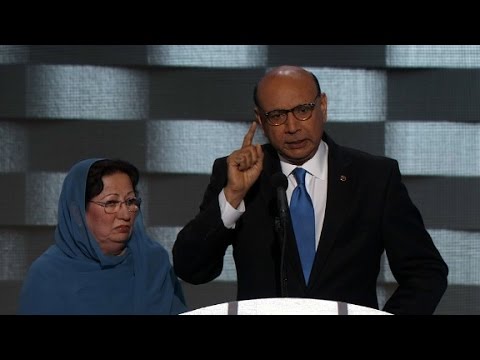 Dad of fallen Muslim soldier's powerful DNC speech (Khizr Khan full speech)