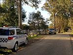 The scene outside the property at 125 Chambers rd Bruthen, eastern Victoria where a child has died from a gunshot. Picture: Greg Carter