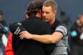 Henrik Stenson embraces Phil Mickelson on the 18th at Royal Troon.