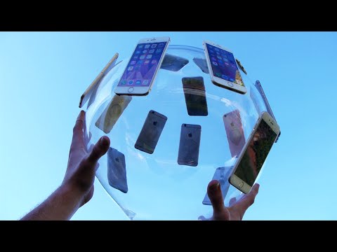 Dropping a GIANT iPhone 6S Glass Ball from 100 Feet!