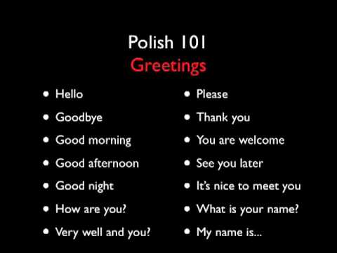 Polish 101 - Greetings - Level One