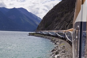 Winding past the vast Seton Lake.