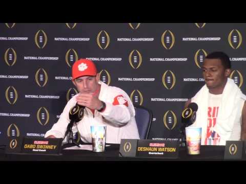 TigerNet.com - Dabo Swinney, Deshaun Watson, Eric Mac Lain National Championship postgame