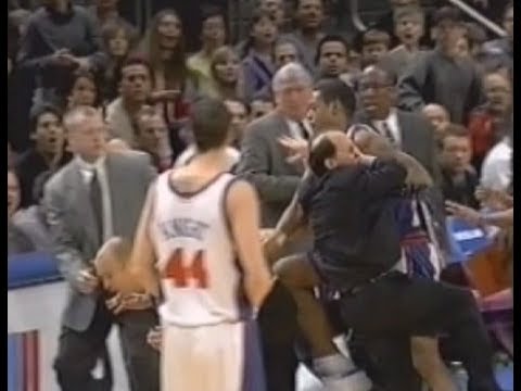 Marcus Camby Headbutts Jeff Van Gundy