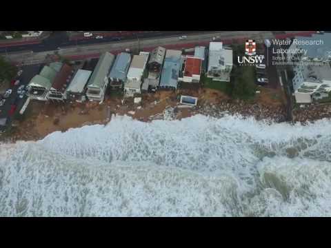 Drone footage of severe coastal erosion on Sydney's Northern Beaches