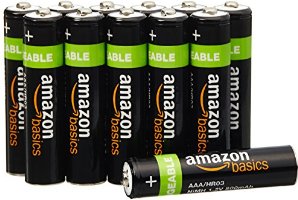 AmazonBasics Vorgeladene Ni-MH AAA-Akkus - Akkubatterien, 800 mAh, 12 Stck (Batterienfolie kann vom Produktfoto abweichen)