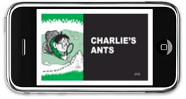 iPhone with Charlie's Ants displayed.